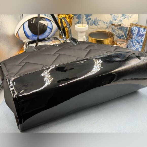 🆕 KURT GEIGER LONDON 🧿 NWT Recycled Drench Square Shopper Tote Bag, All Black - Picture 13 of 16